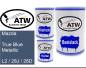 Preview: Mazda, True Blue Metallic, L2 / 28J / 26D: 500ml Lackdose + 500ml Klarlack + 250ml Härter - Set, von ATW Autoteile West.